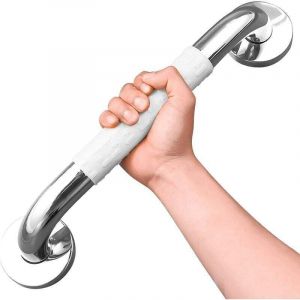 30cm Poign&eacute;e Baignoire de S&eacute;curit&eacute; Barre d'Appui WC en Acier Inox Murale pour Salle de Bain WC Manche pour Enfants/Personnes Ag&eacute;es Blanche