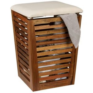 Wenko - Panier à linge avec assise fondi, hauteur 56 cm