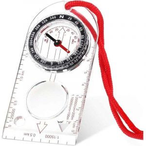 Boussole de Navigation avec D&eacute;clinaison R&eacute;glable pour Lecture Carte, Exp&eacute;dition, Randonn&eacute;e, Course d'Orientation et Survie (1 Pi&egrave;ce)