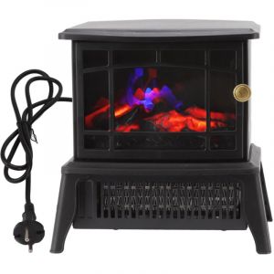Tonysa - Gistuch Cheminée électrique Effet Flamme 1500 w 2 Niveaux de Chauffage électrique soufflerie radiateur Chauffant led cheminée décoration Noir