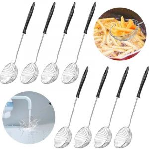 8PCS Passoire &agrave; Fondue, Ecumoire Inox avec Poign&eacute;e Longue, Passoire Fondue Chinoise pour Soupe Fondue chinoise Th&eacute; au Lait Perl&eacute; (Diam&egrave;tre : 8 cm,