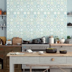 Sticker Mural Carrelage adhésif Cuisine Salle de Bain - 30 stickers carreaux de ciment azulejos audrina - 30stickers15x15cm