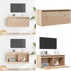 Armoire murale 80x30x35 cm Bois de pin massif - Armoire Murale - Bibliothèque Murale - Rangement Mural - Meuble Tv Mural - Meuble Suspendu - Home &
