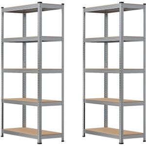 2 x Etag&egrave;res modulables charges lourdes en m&eacute;tal 5 plateaux ,180x90x40cm