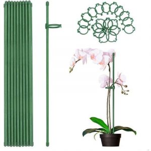 24 PCS Tuteur Plante Orchid&eacute;e 45CM, Tuteur Plante Int&eacute;rieur Plastique Piquets de Support pour Plantes Tuteur Plante en Pot avec 24 Clips de Support