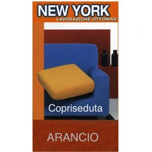 Housse de canapé New York Orange - Tissu extensible côtelé anti-boulochage - Fabriqué en Italie 2 places couvre cm. 120x60