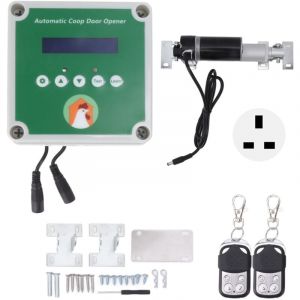 Ouvre-poulailler automatique Actionneurs linéaires Kit de moteur de porte de poulailler électrique avec capteur de lumière Télécommande 100 à 240 V