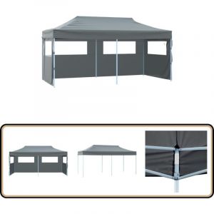Vidaxl - Tente de réception pliable avec parois 3x6 m anthracite - Tents De Réception - Tentes Pliantes - Abri Extérieur - Chapiteau De Jardin