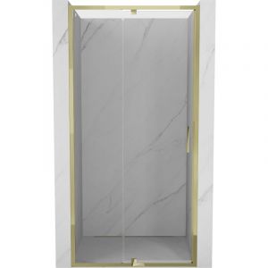 Mexen - Exo porte de douche pivotante 90 cm, transparent, dor&eacute;e - 819-090-000-50-00