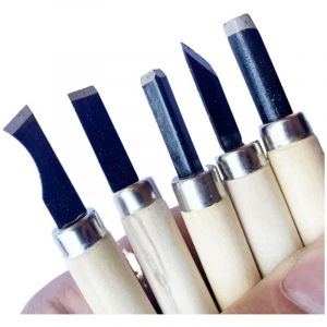 Aiperq - 12 pcs Ensemble D'Outils de Sculpture sur Bois, Kit de Ciseaux à Bois Sculpture Bois pour Sculpteur, Charpentier, Amateur, Adultes