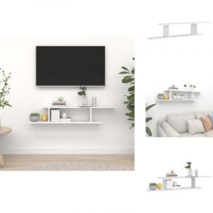 Vidaxl - tag&egrave;re tv murale Blanc 125x18x23 cm Bois d'ing&eacute;nierie - Etagere Tv Murale - &Eacute;tag&egrave;re Murale Blanche - Meuble Tv Mural - Rangement Mural