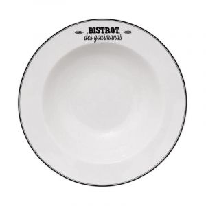 Secret De Gourmet - Lot de 6 Assiettes &agrave; P&acirc;tes 'Bistrot' 27cm Blanc
