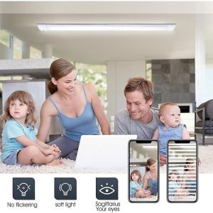 Tube lumineux en aluminium R&eacute;glette Led 4500lm 60W 6500K L.120cm pour Bureau Garage Salle de Bains Hotel Hopital Entrepot Cuisine