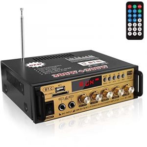 Applicable Amplificateur Audio, Amplificateur HiFi, Amplificateur St&eacute;r&eacute;o Bluetooth 5.0, 12V 220V 600W 2 Canaux,Haute Fid&eacute;lit&eacute;, Radio FM Portable,