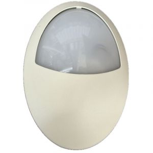 Hublot ext&eacute;rieur LED 6W ovale 290x200mmn demi visi&egrave;re plastique blanc lumi&egrave;re neutre 4000K 230V IK08 IP66 DOLIGHT 2906-BJB