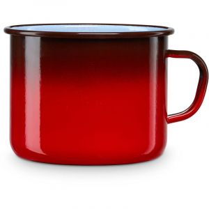 Ignea Casserole à Lait, Acier Émaillé 12cm, Bouilloire Émaillée 1,2L Induction Vintage Rouge - Briebe