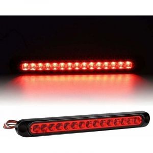 1pcs rouge LED troisi&egrave;me feu stop universel 12V camion feu arri&egrave;re 15LED &eacute;tanche feu stop suppl&eacute;mentaire pour voiture remorque bus camion bateau RV