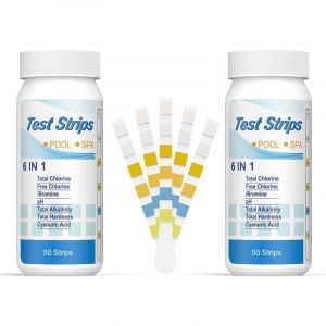 Vtizikl Bandelettes de test 6 en 1 pour piscine, bandelettes de test de pH, bandelettes de test de qualit&eacute; de l'eau de piscine, chlore, brome,
