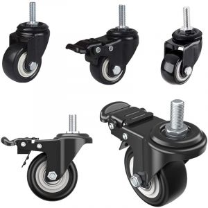 Sollbry - 4 Pi&egrave;ces Roulette Chaise Bureau, Vis M8 x 25mm Roulettes Charge Lourde Silence Roulettes Pivotantes , Roulette Meuble 360 Degr&eacute;s pour