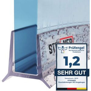 Joint de douche pour paroi en verre, 100cm, vitre 5/6mm, joint d'&eacute;tanch&eacute;it&eacute; pvc courb&eacute; pour les cabines de douche arrondies, UK24-06 - Steigner