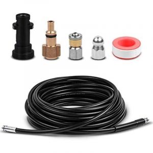 15M Kit Tuyau D&eacute;boucheur Flexible Haute Pression avec Adaptateur Convient pour K&auml;rcher K2 K3 K4 K5 K6 K7 H111