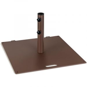GOPLUS Pied de Parasol 22,5 KG en M&eacute;tal Robuste avec 2 roulettes et Poign&eacute;e de Transport Int&eacute;gr&eacute;es, Support de Parasol Carr&eacute; avec Adaptateurs