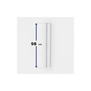 Poteau de clôture PVC avec renfort acier H 98 x L 4 cm blanc renforcé en acier