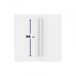 Poteau de cloture PVC H98 x L4 cm blanc renforcé en acier