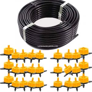 Suinga - Tuyau d'arrosage goutte &agrave; goutte 16 mm 100 m&egrave;tres + 100 Goutteur &agrave; compensation automatique 16 litres par heure