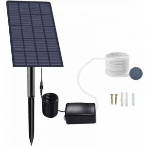 Pompe &agrave; oxyg&egrave;ne solaire 2,5 W avec prise, pompe solaire pour &eacute;tang, a&eacute;rateur d'aquarium, pompe &agrave; air, a&eacute;rateur de p&ecirc;che avec tuyau et pierre poreuse