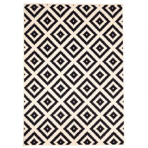 Dezenco - Tapis salon et chambre 120x170 crème rectangle tissé motif scandinave LYN1 orma