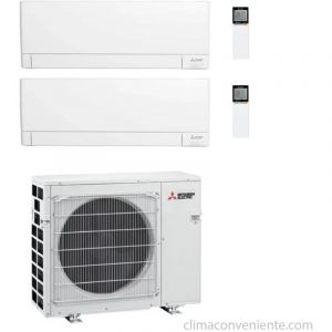 Climatiseur Dual Split R&eacute;versible Mitsubishi Electric A+++/A++ 9000 + 9000 BTU Inverter Wi-Fi (MXZ-2F42VF + MSZ-AY25VGKP + MSZ-AY25VGKP)
