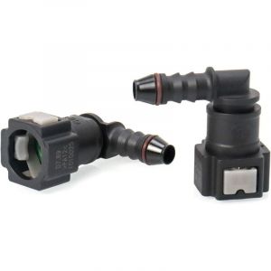 Lot de 2 Connecteur de Tuyau de Carburant de Voiture, Raccord durite Essence, connecteur Rapide à 90 degrés, Plastique 7.89mm Connecteur ID6