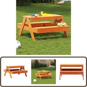 Vidaxl - Table de pique-nique pour enfants cire marron bois massif pin - Table De Pique-nique - Mobilier De Jardin - Table Enfant - Jeu Extérieur