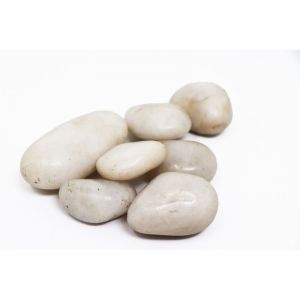 Aquagart - 40 kg galets polis, gravier, galets de rivi&egrave;re, cailloux, gravier de jardin, gravier d&eacute;coratif, blanc