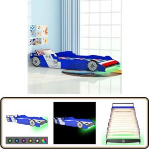 Vidaxl - Lit voiture de course pour enfants avec led 90 x 200 cm Bleu - Lit Enfant - Lit Bébé - Lit Voiture De Course - Lumière Led - Décoration