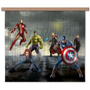 Ag Art - Rideaux voilage Captain America et les Avengers Marvel 180x160 cm