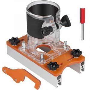 Base pour d&eacute;fonceuse &agrave; bois, guide de rainure avec fraise de 6,35 mm (1/4") pour d&eacute;fonceuse &agrave; bois de 65 mm, pour les bords, les rainures et les