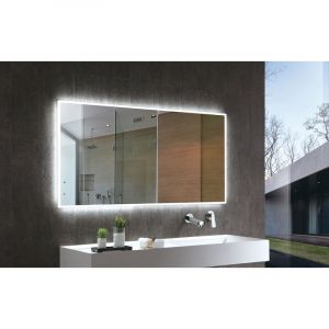 BERNSTEIN - Miroir rectangulaire lumineux LED en aluminium pour la salle de bain - 2073 - largeur sélectionnable 120 x 70 cm (de)