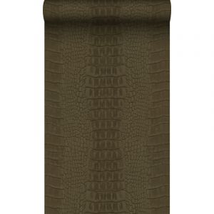 Origin - papier peint peau de crocodile marron Wallcoverings