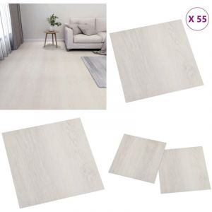 Dalles de plancher autoadhésives 55 pcs PVC 5,11 m² beige - Carrelage Pvc - Dallettes De Sol - Planchers Autocollants - Revêtement De Sol Intérieur