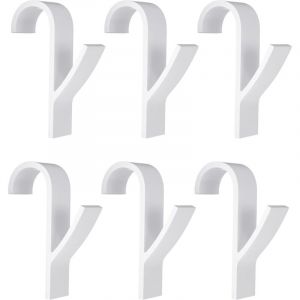 Radiateur S&egrave;che-serviettes 6 pi&egrave;ces, crochet porte serviette pour radiateur, crochet seche serviette, plastique blanc