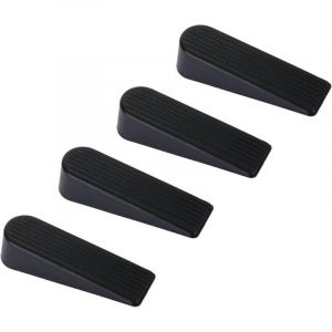Cale Porte， 4 Pack Arr&ecirc;t Cale de Porte Caoutchouc Mise A Niveau Arret de Porte, 100% Silicone, Non Toxique, Non Odeur, Noir