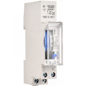 Minuterie mécanique de 24 heures Minuterie minimale de 15 minutes Montage sur rail Batterie intégrée, SUL180a AC220-240V Gris - SUL180a AC220-240V