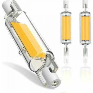 Jalleria - Ampoule led R7S 78mm Dimmable, 10W Ampoules led R7S cob, R7S led 78mm Haute Lumière Blanc Chaud 3200K, Lampe led R7S 600LM, Faisceau