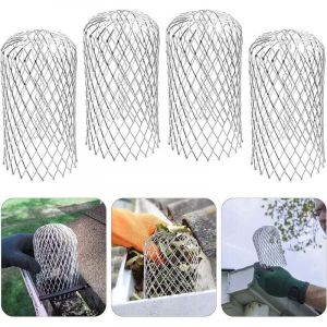 4x Filtres de Goutti&egrave;re en Acier inoxydable 8x17 cm, Crapaudines pour Goutti&egrave;re, Grille Protection Goutti&egrave;re, Gardes de Goutti&egrave;re en M&eacute;tal pour