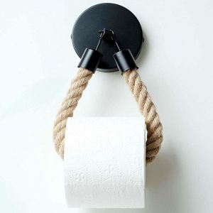 Porte-Papier Toilette, Support pour Rouleau de Papier Toilette Vintage, Porte-Serviette Corde de Chanvre, pour la D&eacute;coration de la Cuisine de la