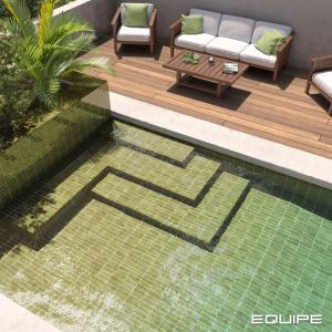 Carrelage mural fa&iuml;ence effet zellige COCO 15x5 cm Vert - Brillant / Poli - bo&icirc;te de 0.50 m2