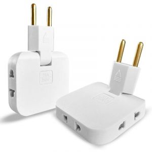 2x Multiprise Plate Derriere Meuble avec 3 Prises Prise Plate avec Connexion Pivotante 180&ordm; Prise Multiple 16A/250V Multiprise Extra Plate Multiprises