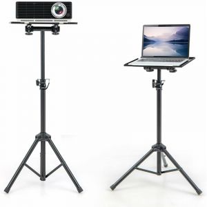 Costway - Trépied pour Projecteur à Hauteur Réglable 70-118,5CM, Support Videoprojecteur avec Plateau Inclinable pour Projecteur d'Ordinateur